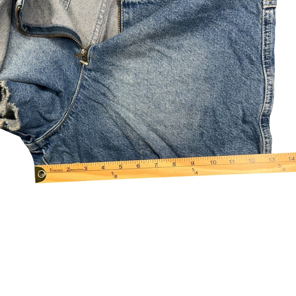 We The Free Emmy Denim Skort 12 Blue Wrap Front Raw Hem OB1480861 Western Boho - Picture 8 of 13